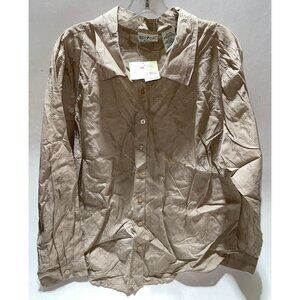 White Stag Button Front Shirt Women's 18W/20W Tan